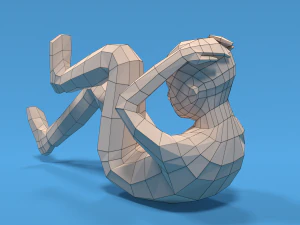 Low Poly Kid Bicycle Crunch 3D Model