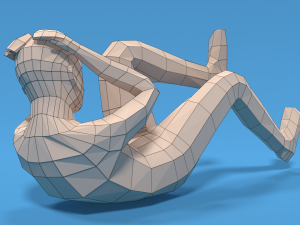 Low Poly Kid Bicycle Crunch 3D Модель