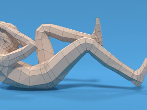 Low Poly Kid Bicycle Crunch 3D Model