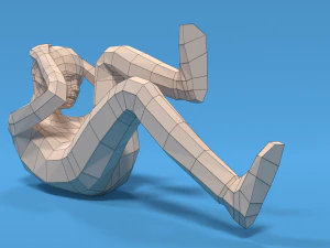 Low Poly Kid Bicycle Crunch 3D Model
