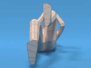 Low Poly Kid Bicycle Crunch 3D Model