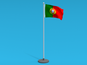 Low Poly Seamless Animated Portugal Flag 3D Models