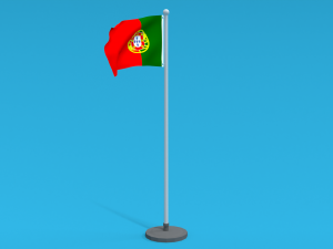 Low Poly Seamless Animated Portugal Flag 3D Model