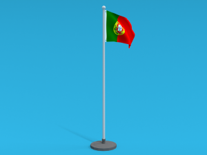 Low Poly Seamless Animated Portugal Flag 3D Model
