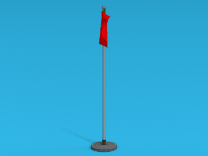 Low Poly Seamless Animated Portugal Flag 3D Model