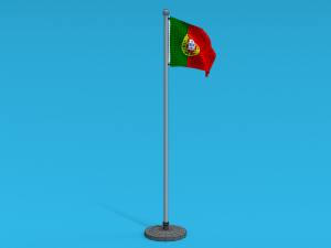 Low Poly Seamless Animated Portugal Flag 3D Model