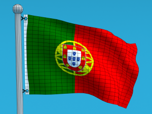 Low Poly Seamless Animated Portugal Flag 3D Model