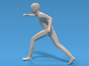 Low Poly Kid Capoeira 3D Model