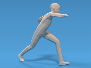 Low Poly Kid Capoeira 3D Model