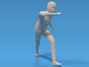 Low Poly Kid Capoeira 3D Model