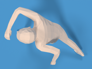 Low Poly Kid Capoeira 3D Model