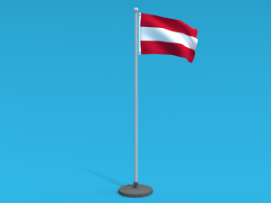 Low Poly Seamless Animated Austria Flag 3D Model
