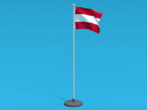 Low Poly Seamless Animated Austria Flag 3D Model