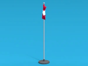 Low Poly Seamless Animated Austria Flag 3D Model