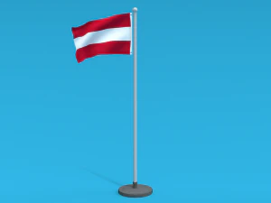 Low Poly Seamless Animated Austria Flag 3D Model