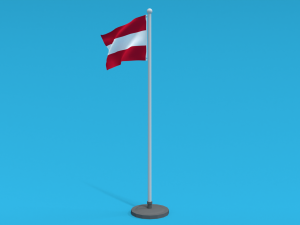 Low Poly Seamless Animated Austria Flag 3D 모델