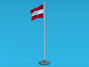 Low Poly Seamless Animated Austria Flag 3D Model
