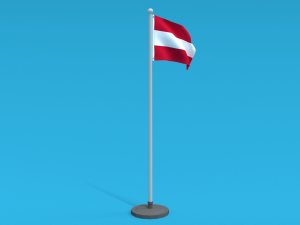 Low Poly Seamless Animated Austria Flag 3D 모델