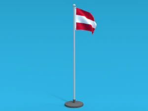 Low Poly Seamless Animated Austria Flag 3D Model
