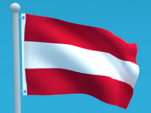 Low Poly Seamless Animated Austria Flag 3D Model