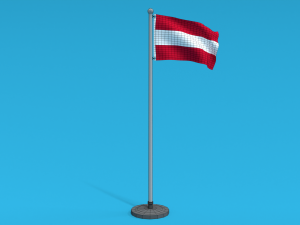 Low Poly Seamless Animated Austria Flag 3D 모델