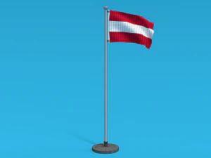 Low Poly Seamless Animated Austria Flag 3D Model