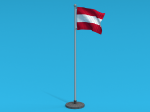 Low Poly Seamless Animated Austria Flag 3D 모델