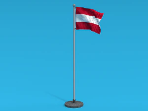 Low Poly Seamless Animated Austria Flag 3D Model