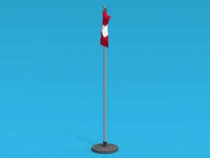 Low Poly Seamless Animated Austria Flag 3D Model