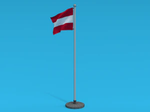 Low Poly Seamless Animated Austria Flag 3D Model