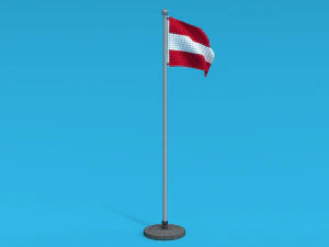 Low Poly Seamless Animated Austria Flag 3D Model