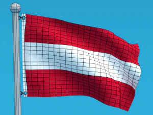 Low Poly Seamless Animated Austria Flag 3D Model