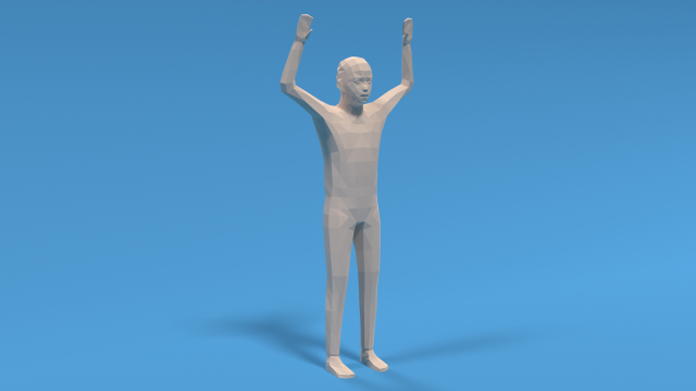 Low Poly Kid Hands Up Modello 3D .c4d .max .obj .3ds .fbx .stl .blend 