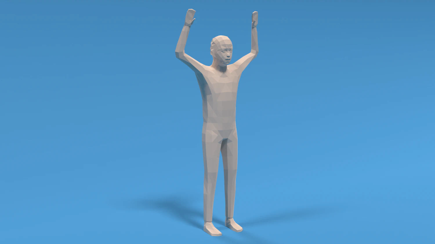 Low Poly Kid Hands Up 3D Model .c4d .max .obj .3ds .fbx .stl .blend 