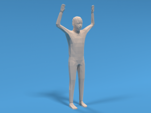 Low Poly Kid Hands Up 3D 모델