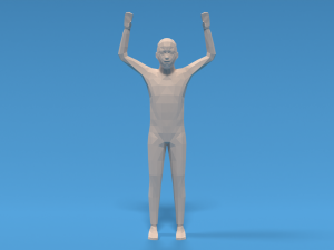 Low Poly Kid Hands Up Modello 3D