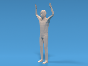 Low Poly Kid Hands Up Modello 3D
