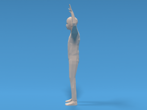 Low Poly Kid Hands Up Modello 3D