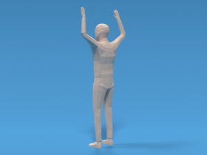 Low Poly Kid Hands Up Modello 3D