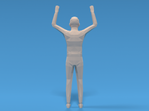 Low Poly Kid Hands Up Modello 3D