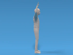 Low Poly Kid Hands Up 3D Model