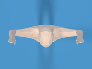 Low Poly Kid Hands Up 3D Model