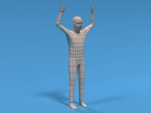 Low Poly Kid Hands Up Modello 3D