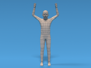 Low Poly Kid Hands Up Modello 3D