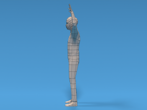Low Poly Kid Hands Up Modello 3D