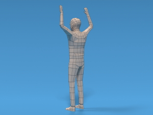 Low Poly Kid Hands Up Modello 3D