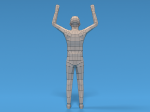 Low Poly Kid Hands Up Modello 3D