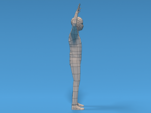 Low Poly Kid Hands Up Modello 3D