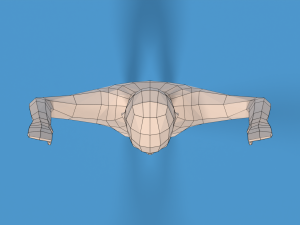 Low Poly Kid Hands Up Modello 3D