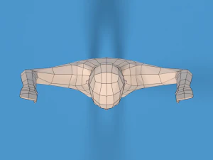 Low Poly Kid Hands Up 3D Model